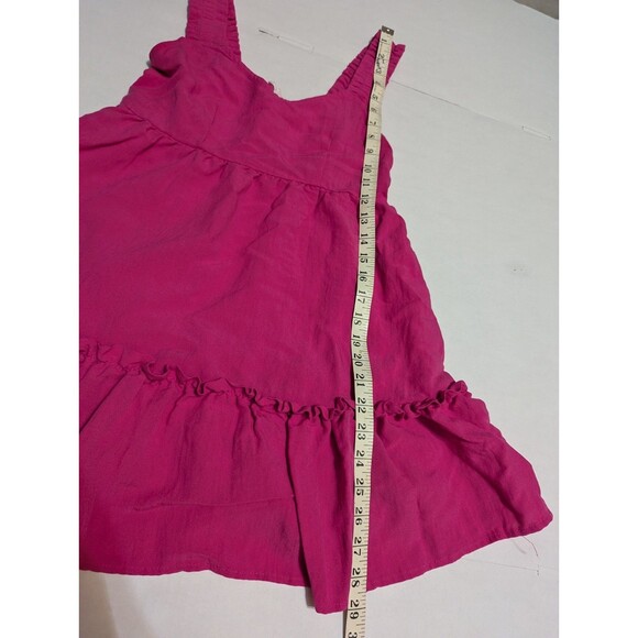 Blu Pepper Fuchsia Magenta Ruffle Hem Babydoll Mini Dress Womens Sz  S - Picture 4 of 12